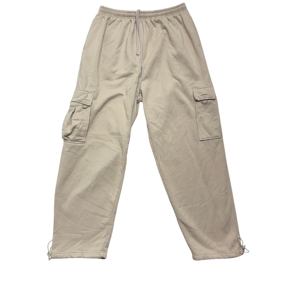 Cargo Pants 3XL XXXL Mens Beige Tan Fleece Parachute Jogger Utility Oho